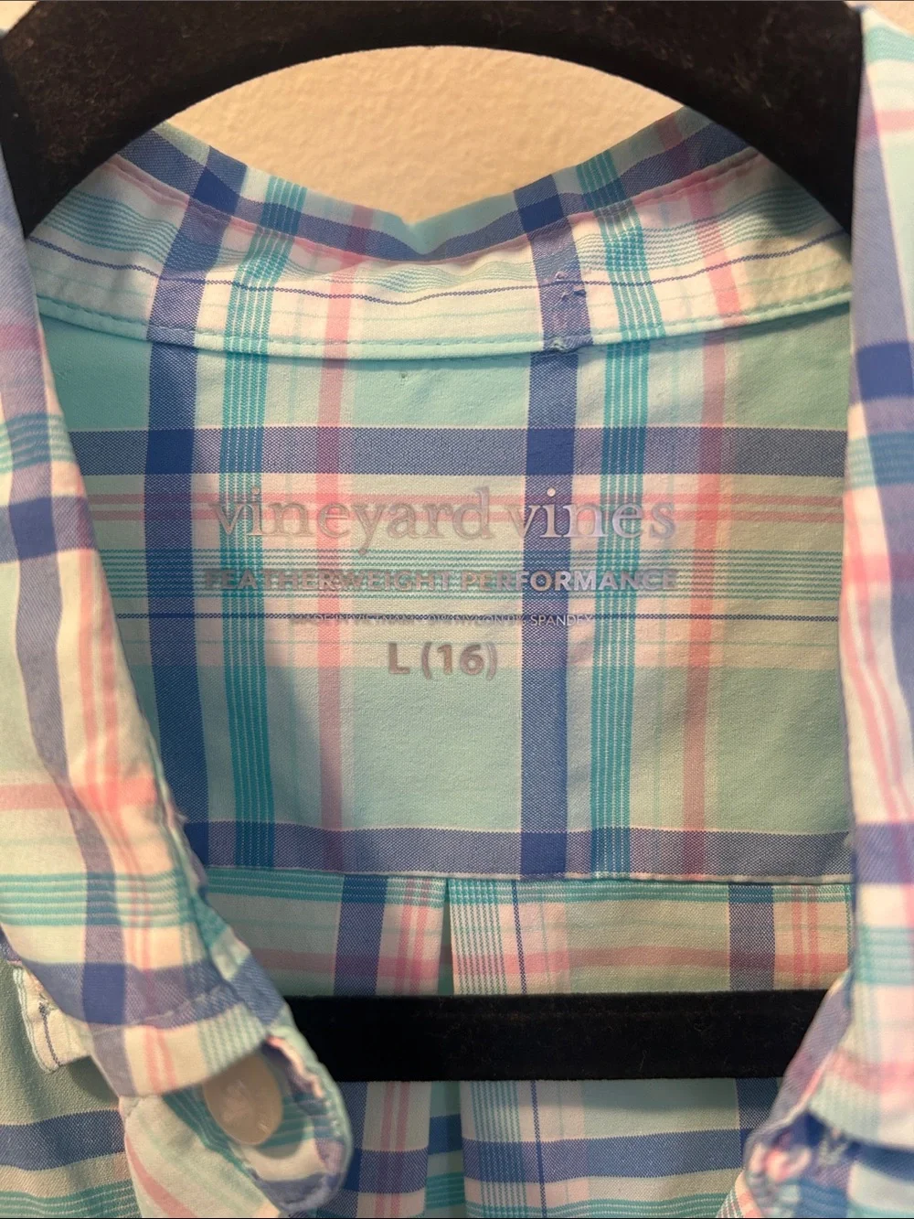 Vineyard Vines boys  Plaid Button-Down Shirt - Aqua, Blue, Pink